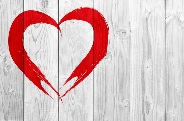Forma de corazón abstracto rojo pintado — Foto de Stock