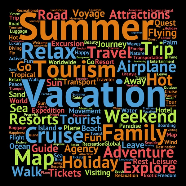 Turism word cloud — Stockfoto