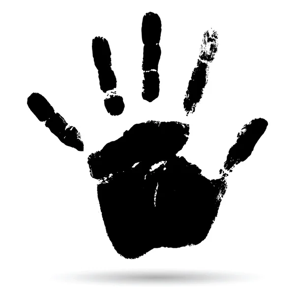 Black paint human hand — Stock Photo, Image