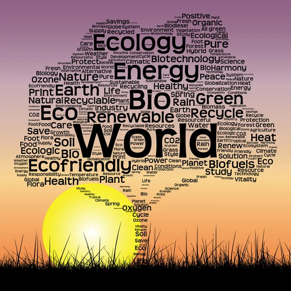 Ecology text word cloud — Stock Photo, Image