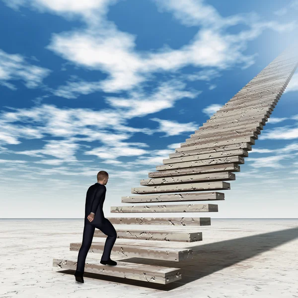 비즈니스 사람 limbing 계단 — 스톡 사진