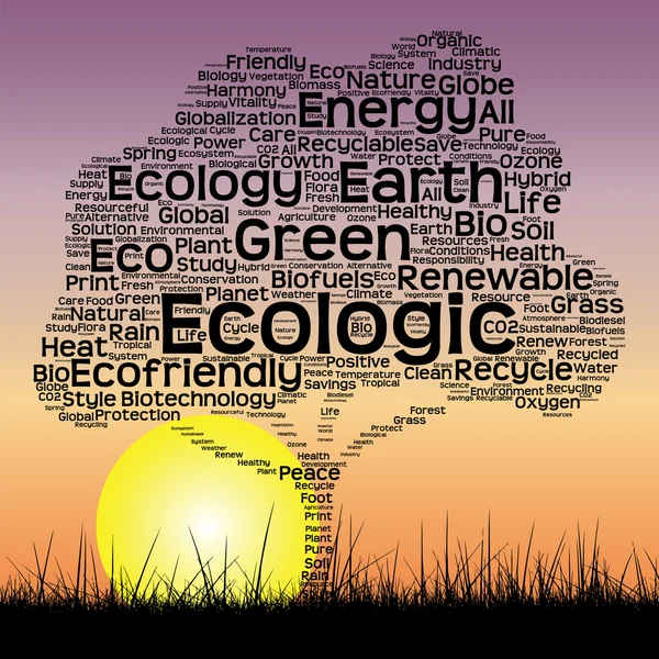 Ökologie Textwolke — Stockfoto