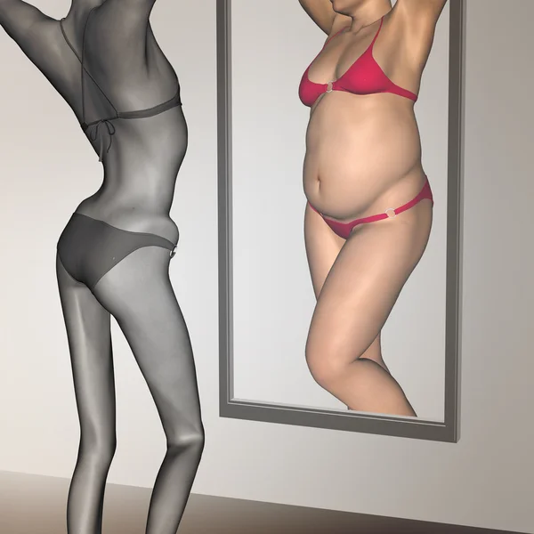 超重 vs 适合女人 — 图库照片