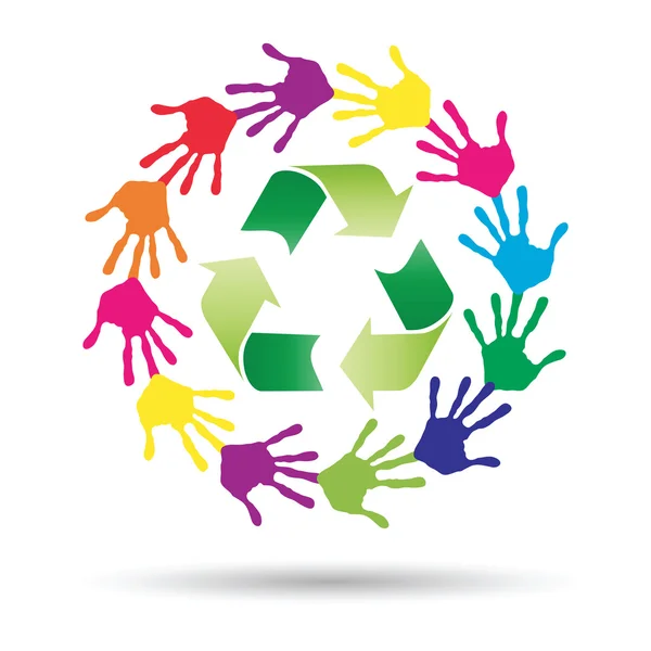 Zöld újrahasznosítás szimbólum — Stock Vector
