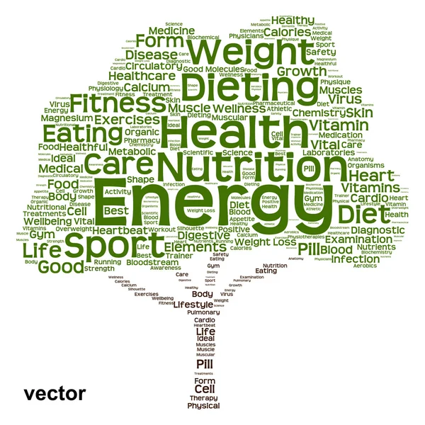 Diet träd word cloud — Stock vektor