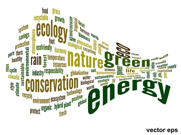 Ecología palabra nube — Vector de stock