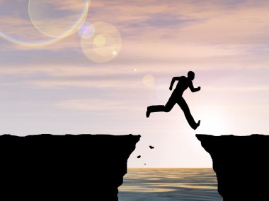  genç adam siluet atlama