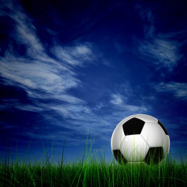 Taze yeşil çim futbol topu 