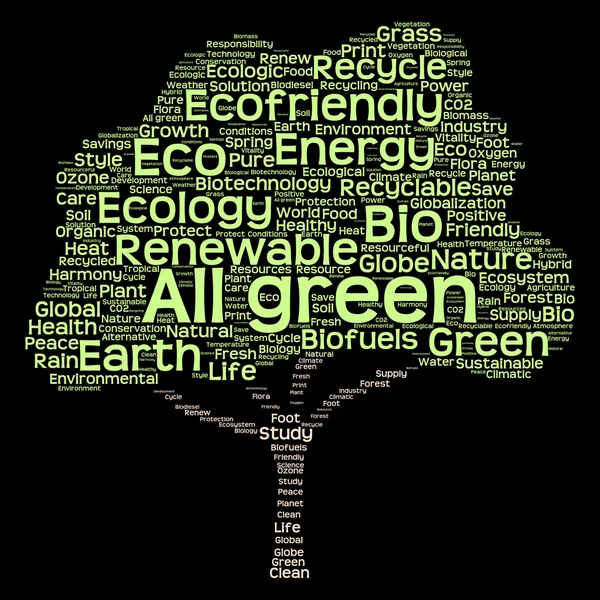 Texto de energia como wordcloud — Fotografia de Stock