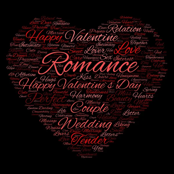 San Valentín wordcloud texto — Foto de Stock