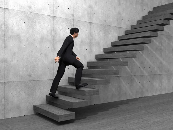 Businessman climbing on a stair — Stock Photo, Image