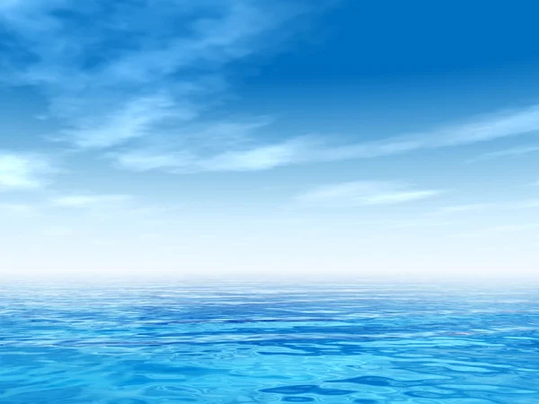 Oceaan water golven en hemel — Stockfoto
