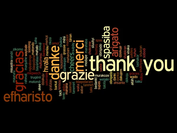 Merci Word Cloud dans différentes langues — Photo