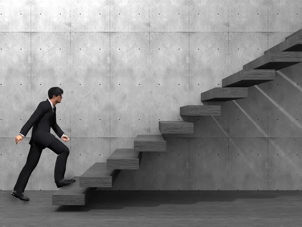 Businessman climbing on a stair — Stock Photo, Image