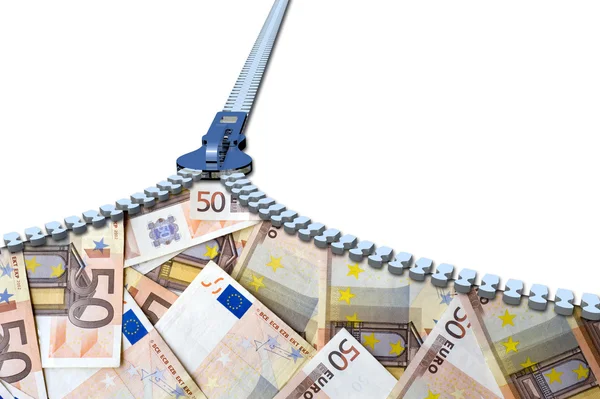 Блискавка від до євро гроші — стокове фото