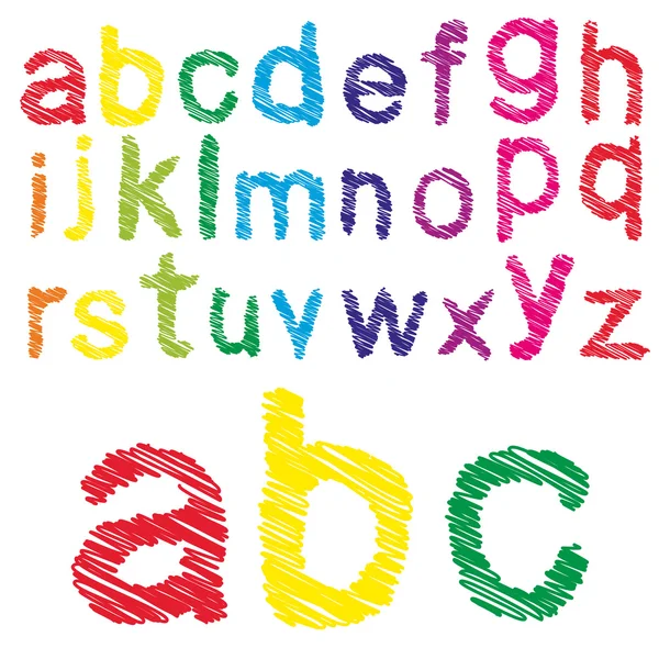 Kleurrijke kind lettertypeset — Stockvector