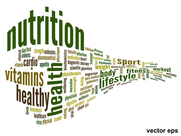 Conceptual health word cloud — Stock Vector