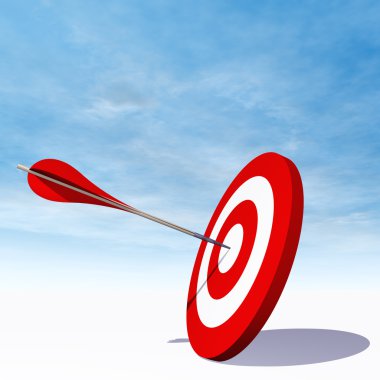 hedef kurulu bir ok ile