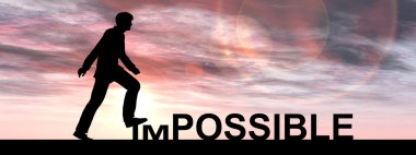 imkansız metnin üzerinde adım işadamı 
