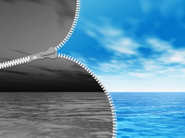 fermuar, bulutlu ve mavi gökyüzü 