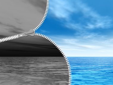 fermuar, bulutlu ve mavi gökyüzü 