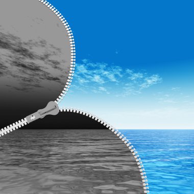 fermuar, bulutlu ve mavi gökyüzü 