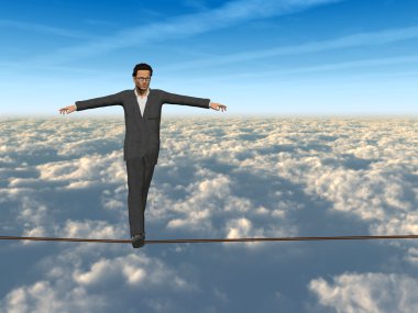  krizde dengede yürüyen adam 
