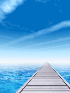 Ahşap güverte pier kenarı 