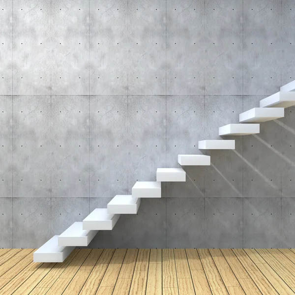 Бетонная лестница возле стены — стоковое фото