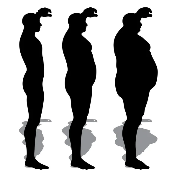 Избыточный вес против стройного мужчины — стоковое фото