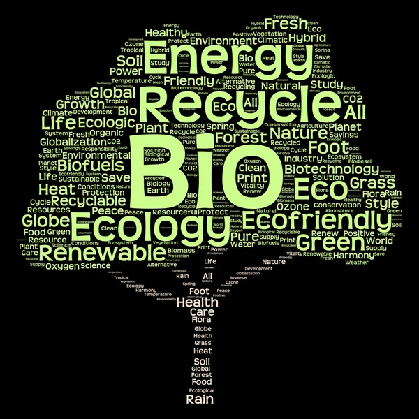Energietext als Wordcloud — Stockfoto