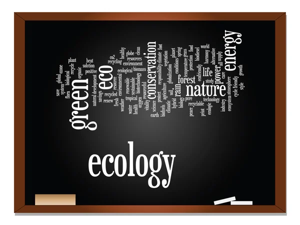 Ecologia texto nuvem palavra — Fotografia de Stock