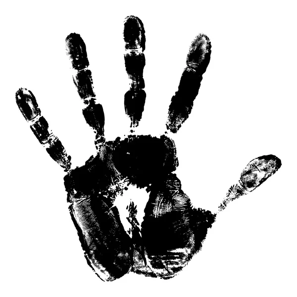 Black paint human hand — Stock Photo, Image