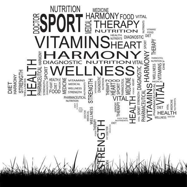 Health text word cloud — Stock Photo, Image