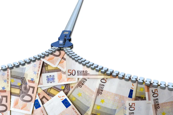 Блискавка від до євро гроші — стокове фото