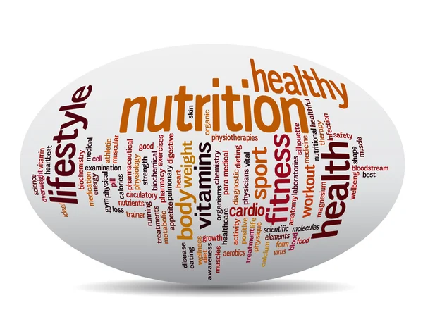 Nutrición fitness palabra nube — Foto de Stock
