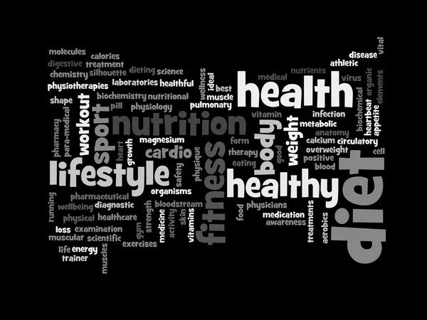 Conceptual abstract health word cloud — Stock Photo, Image