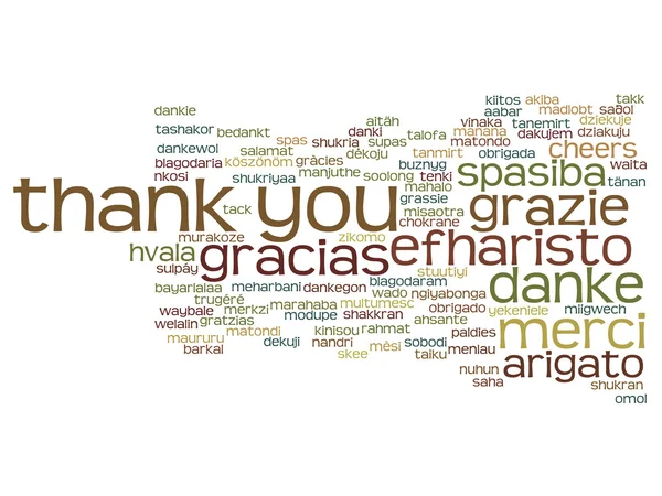 Merci Word Cloud dans différentes langues — Photo