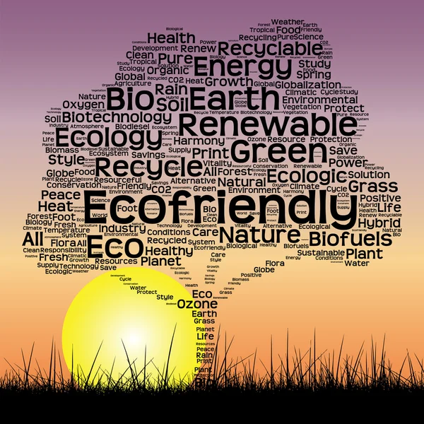 Ecologie tekst woord wolk — Stockfoto