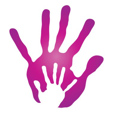  Anne ve çocuk elleri pembe