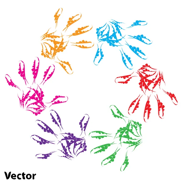 Cerchio mani concettuali — Vettoriale Stock