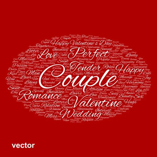 Valentine word cloud — Stock Vector