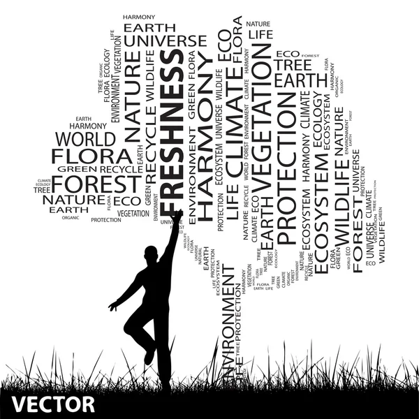 Conceptual ecology word cloud — Stock Vector