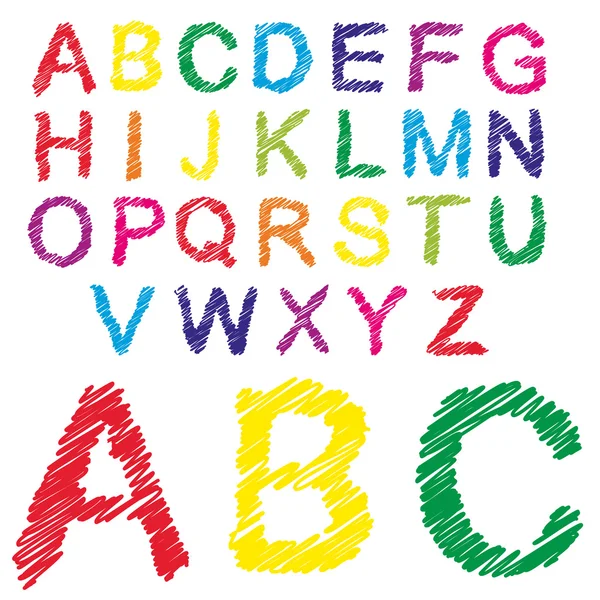 Colorful child font collection — Stock Vector