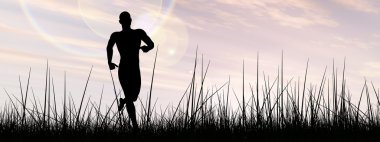 Çalışan adam siyah siluet 