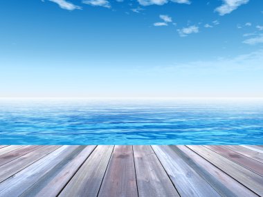 kıyısında ahşap güverte