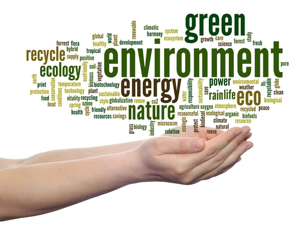 Ecologie, instandhouding word cloud — Stockfoto