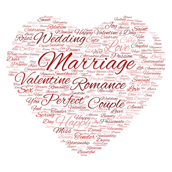 Valentinstag Wordcloud-Text — Stockfoto