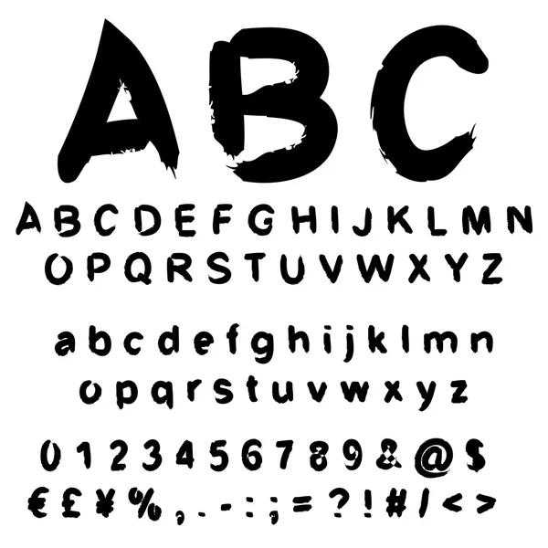 Handgeschreven Krabbel verf lettertype — Stockfoto