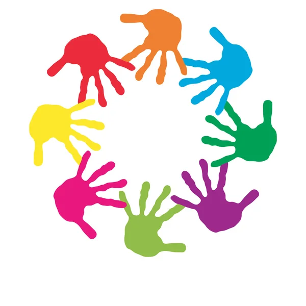 Coloridas manos humanas pintadas — Foto de Stock
